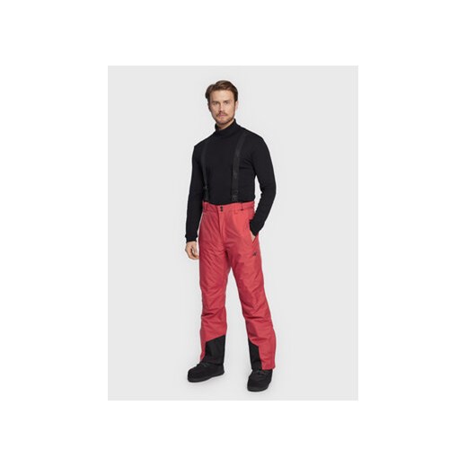 4F Spodnie narciarskie H4Z22-SPMN001 Czerwony Regular Fit ze sklepu MODIVO w kategorii Spodnie męskie - zdjęcie 168825373