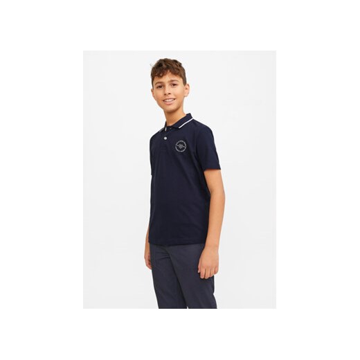 Jack&Jones Junior Polo Blushield 12254237 Granatowy Standard Fit ze sklepu MODIVO w kategorii T-shirty chłopięce - zdjęcie 168826941