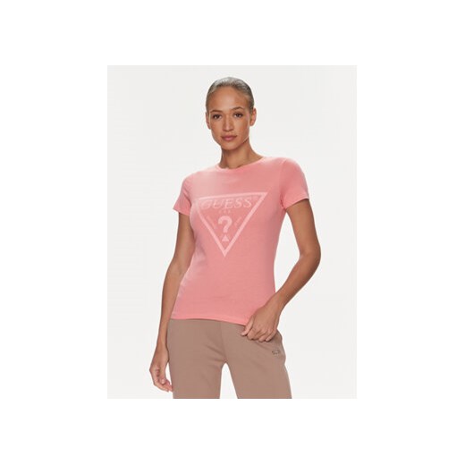 Guess T-Shirt Adele V2YI07 K8HM0 Różowy Regular Fit ze sklepu MODIVO w kategorii Bluzki damskie - zdjęcie 168826992