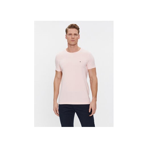 Tommy Hilfiger T-Shirt MW0MW10800 Różowy Slim Fit ze sklepu MODIVO w kategorii T-shirty męskie - zdjęcie 168827344