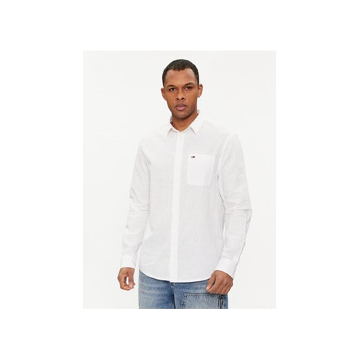 Tommy Jeans Koszula DM0DM18962 Biały Regular Fit ze sklepu MODIVO w kategorii Koszule męskie - zdjęcie 168827382