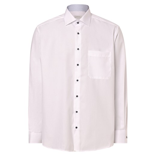 Eterna Comfort Fit Koszula męska - non-iron Mężczyźni Comfort Fit Bawełna biały jednolity ze sklepu vangraaf w kategorii Koszule męskie - zdjęcie 168827952