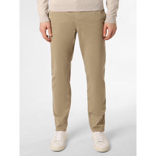 BOSS Orange Spodnie Mężczyźni Bawełna beżowy jednolity ze sklepu vangraaf w kategorii Spodnie męskie - zdjęcie 168827974