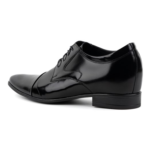 Buty męskie podwyższające skórzane eleganckie wizytowe P12 czarne ze sklepu butyolivier w kategorii Buty eleganckie męskie - zdjęcie 168835560