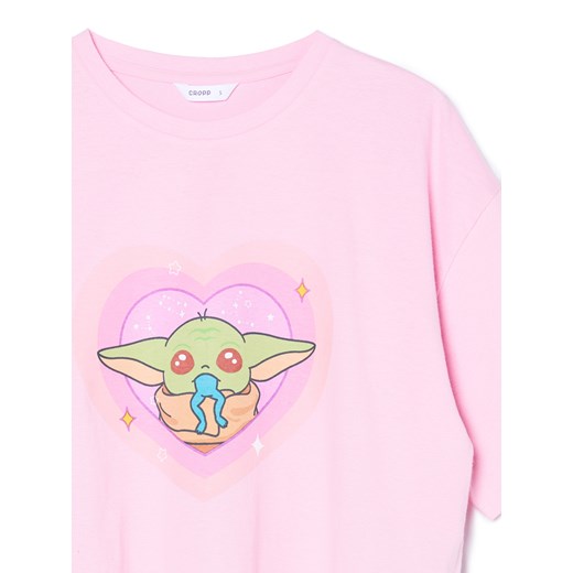 Cropp - Różowa dwuczęściowa piżama Baby Yoda - różowy Cropp S Cropp
