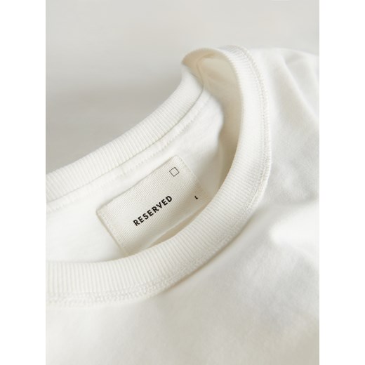 Reserved - Bawełniany longsleeve - złamana biel Reserved XXL Reserved