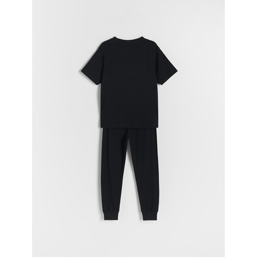 Reserved - Dwuczęściowa piżama z nadrukiem - czarny Reserved 110/116 (4-6 lat) Reserved