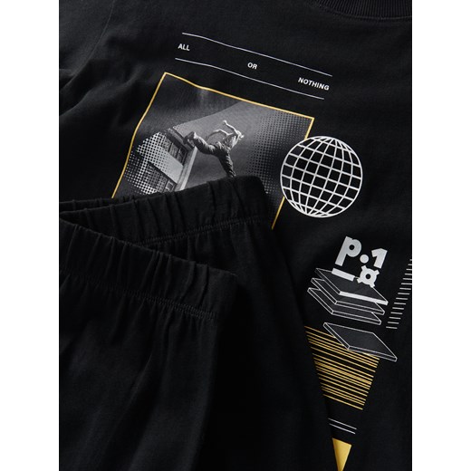 Reserved - Dwuczęściowa piżama z nadrukiem - czarny Reserved 134/140 (8-9 lat) Reserved