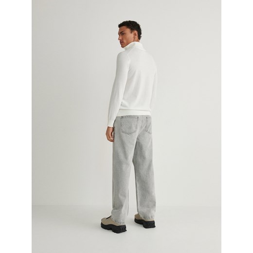Reserved - Jeansy loose z efektem sprania - jasnoszary Reserved 33 Reserved