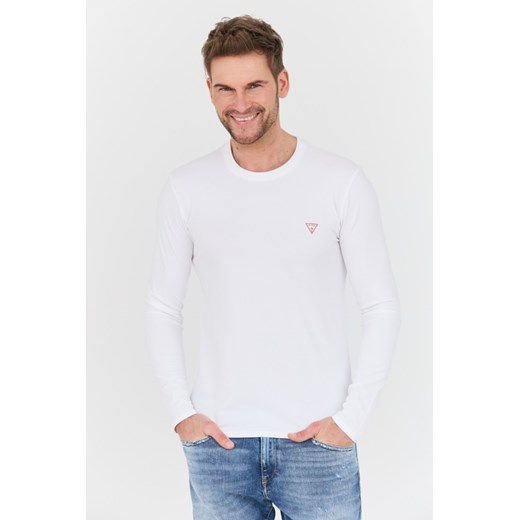 GUESS Biały męski longsleeve Core Tee, Rozmiar XXL ze sklepu outfit.pl w kategorii T-shirty męskie - zdjęcie 168836123