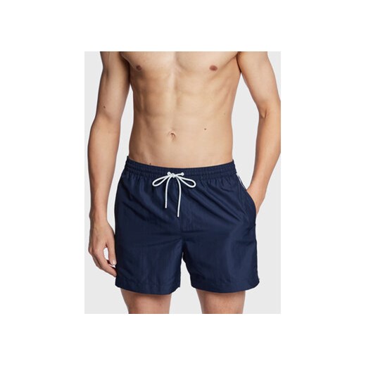 Calvin Klein Swimwear Szorty kąpielowe KM0KM00810 Granatowy Regular Fit ze sklepu MODIVO w kategorii Kąpielówki - zdjęcie 168838553