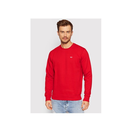 Tommy Jeans Bluza Fleece DM0DM09591 Czerwony Regular Fit ze sklepu MODIVO w kategorii Bluzy męskie - zdjęcie 168838781