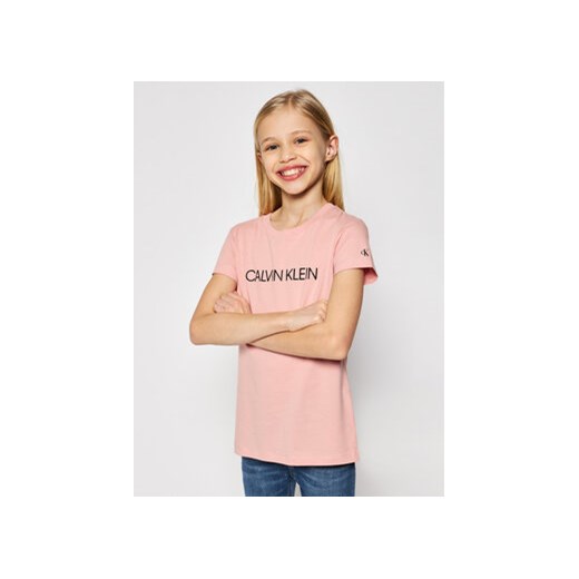 Calvin Klein Jeans T-Shirt Institutional IG0IG00380 Różowy Slim Fit 16Y MODIVO