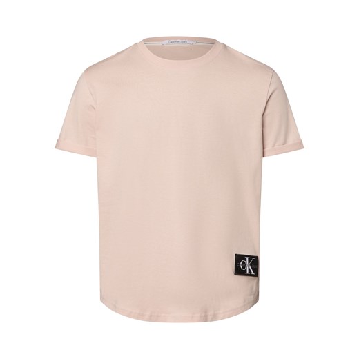 Calvin Klein Jeans T-shirt męski Mężczyźni Bawełna różowy jednolity ze sklepu vangraaf w kategorii T-shirty męskie - zdjęcie 168840653