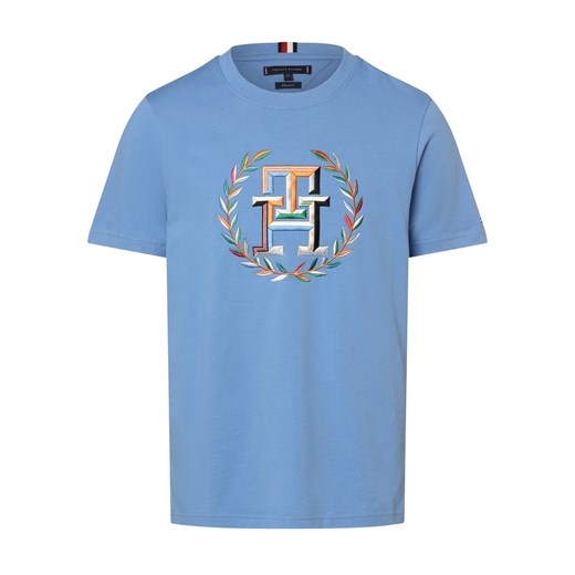 Tommy Hilfiger Koszulka męska Mężczyźni Bawełna niebieski jednolity ze sklepu vangraaf w kategorii T-shirty męskie - zdjęcie 168840661