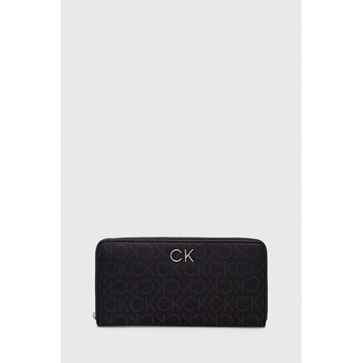 Calvin Klein portfel damski kolor czarny ze sklepu ANSWEAR.com w kategorii Portfele damskie - zdjęcie 168841313