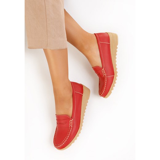 Czerwone skórzane mokasyny Valmera V2 Zapatos 37 okazyjna cena Zapatos