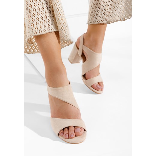 Beżowe eleganckie sandały Floresta ze sklepu Zapatos w kategorii Sandały damskie - zdjęcie 168845294