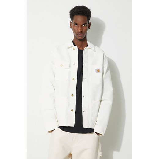 Carhartt WIP kurtka jeansowa Michigan Coat męska kolor beżowy przejściowa oversize I031519.0DJ02 ze sklepu PRM w kategorii Kurtki męskie - zdjęcie 168847643