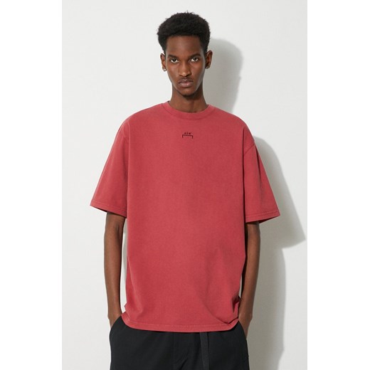 A-COLD-WALL* t-shirt bawełniany Essential T-Shirt męski kolor czerwony z aplikacją ACWMTS177 ze sklepu PRM w kategorii T-shirty męskie - zdjęcie 168847773