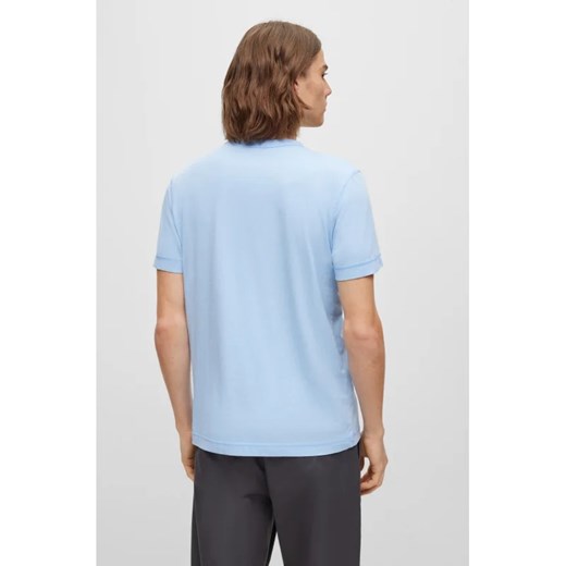 T-shirt męski niebieski BOSS HUGO bawełniany 