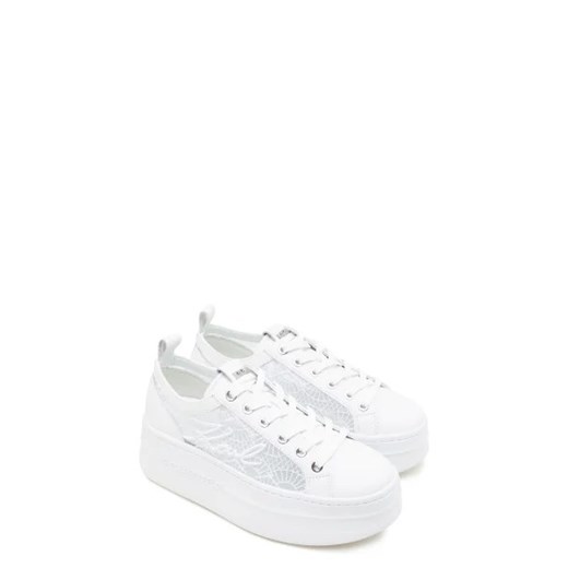 Buty sportowe damskie białe Karl Lagerfeld sneakersy ze skóry sznurowane 