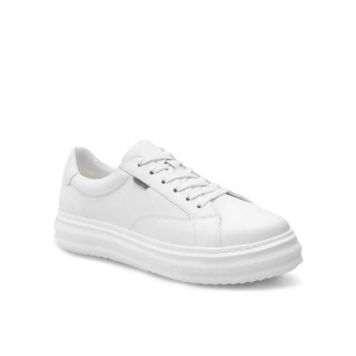 Buty sportowe damskie białe Lasocki sneakersy na wiosnę wiązane płaskie 