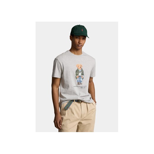 Polo Ralph Lauren T-Shirt 710854497035 Szary Regular Fit ze sklepu MODIVO w kategorii T-shirty męskie - zdjęcie 168854883
