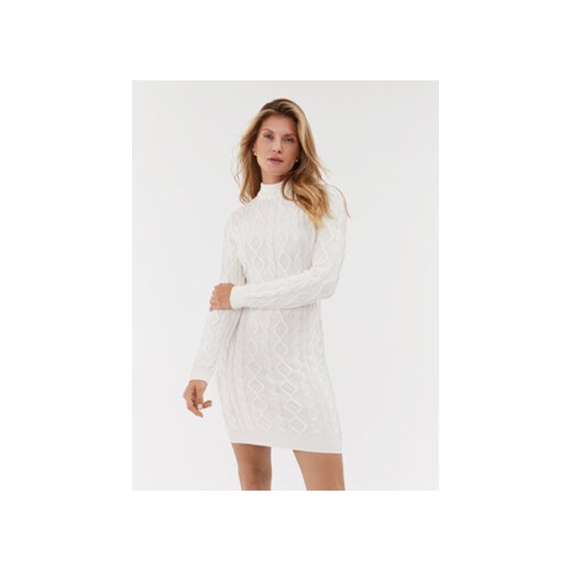 Guess Sukienka dzianinowa W3BK18 Z3382 Biały Slim Fit ze sklepu MODIVO w kategorii Sukienki - zdjęcie 168855081