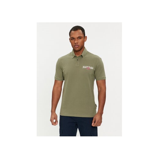 Napapijri Polo E-Aylmer NP0A4HTN Zielony Regular Fit ze sklepu MODIVO w kategorii T-shirty męskie - zdjęcie 168855164
