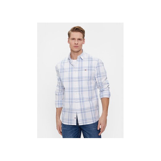Tommy Jeans Koszula Poplin DM0DM18968 Biały Regular Fit ze sklepu MODIVO w kategorii Koszule męskie - zdjęcie 168855281