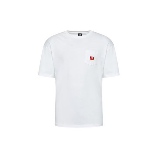 New Balance T-Shirt Pocket Tee MT01567 Biały Relaxed Fit New Balance L promocyjna cena MODIVO