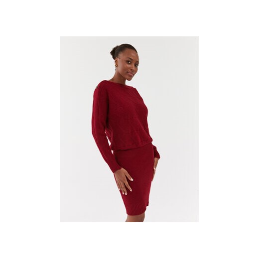 Guess Sukienka dzianinowa Elodie W3BK96 Z2WX0 Czerwony Slim Fit ze sklepu MODIVO w kategorii Sukienki - zdjęcie 168855582