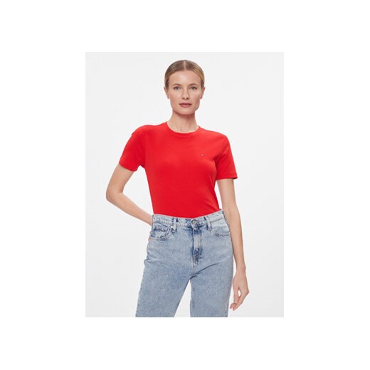 Tommy Hilfiger T-Shirt New Cody WW0WW40587 Czerwony Slim Fit ze sklepu MODIVO w kategorii Bluzki damskie - zdjęcie 168855642