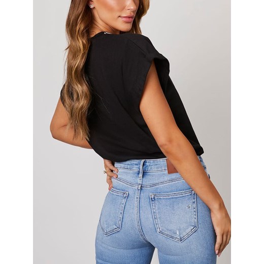 Bluzka damska La Angels z krótkim rękawem z okrągłym dekoltem 