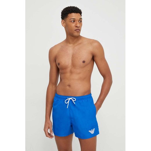 Emporio Armani Underwear szorty kąpielowe kolor niebieski ze sklepu ANSWEAR.com w kategorii Kąpielówki - zdjęcie 168857671