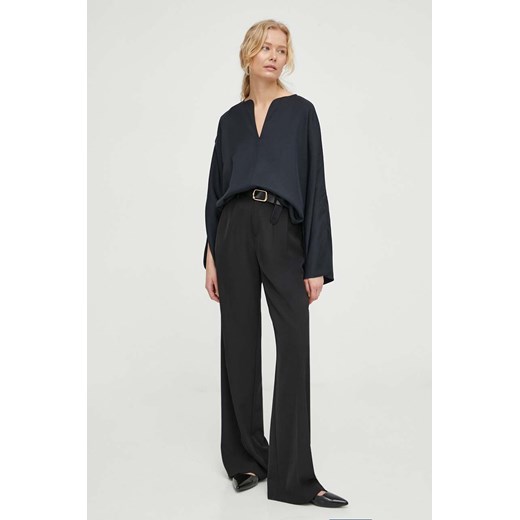 By Malene Birger bluzka damska kolor czarny gładka ze sklepu ANSWEAR.com w kategorii Bluzki damskie - zdjęcie 168857800