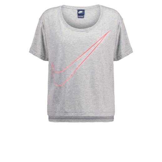 Nike Sportswear PREP SWOOSH Tshirt z nadrukiem dark grey heather/sunblush zalando szary abstrakcyjne wzory