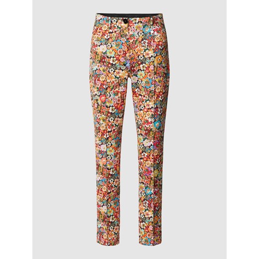Spodnie materiałowe o kroju slim fit z kwiatowym wzorem ze sklepu Peek&Cloppenburg  w kategorii Spodnie damskie - zdjęcie 168860340