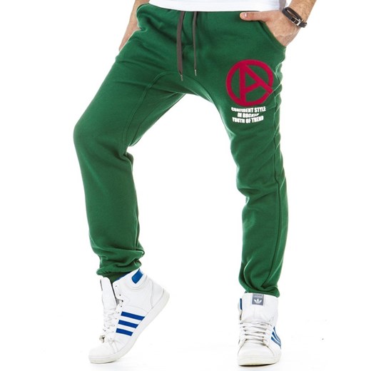 Spodnie dresowe baggy (ux0191) - Zielony dstreet zielony baggy