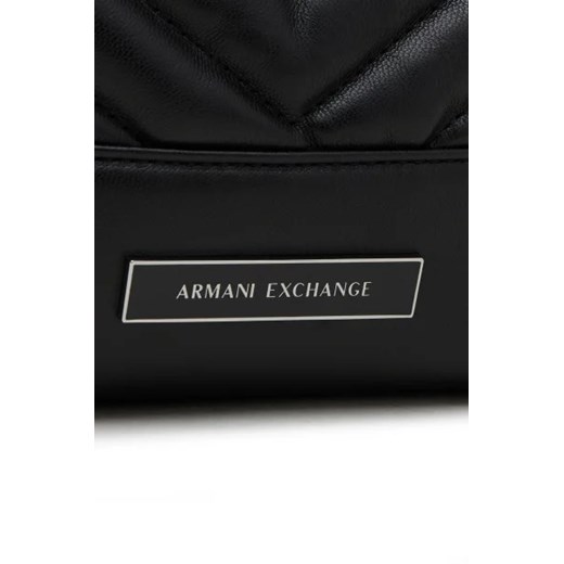 Torebka czarna Armani Exchange ze skóry ekologicznej matowa elegancka średnia 