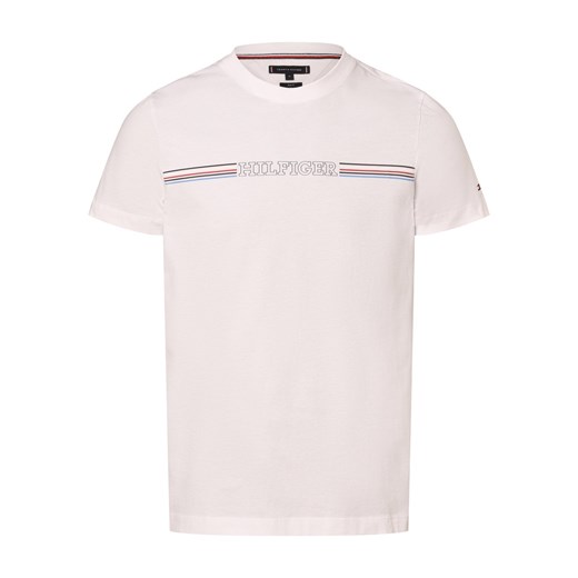 Tommy Hilfiger Koszulka męska Mężczyźni Bawełna biały nadruk ze sklepu vangraaf w kategorii T-shirty męskie - zdjęcie 168928314