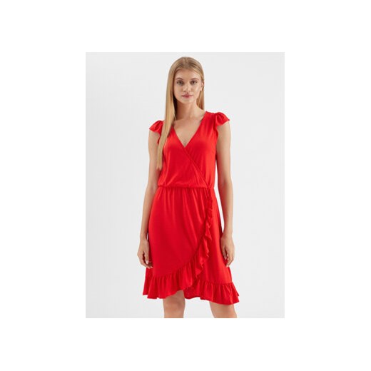 Vila Sukienka codzienna Mooney 14085633 Czerwony Regular Fit ze sklepu MODIVO w kategorii Sukienki - zdjęcie 168928820