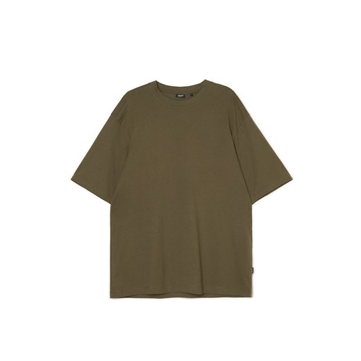 Cropp - Ciemnozielony t-shirt comfort - zielony ze sklepu Cropp w kategorii T-shirty męskie - zdjęcie 168929304