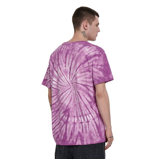 Cropp - Fioletowa koszulka z efektem tie-dye i nadrukiem - fioletowy Cropp M wyprzedaż Cropp