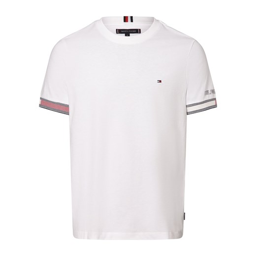 Tommy Hilfiger Koszulka męska Mężczyźni Bawełna biały jednolity ze sklepu vangraaf w kategorii T-shirty męskie - zdjęcie 168932852