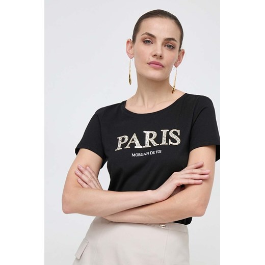 Morgan t-shirt damski kolor czarny ze sklepu ANSWEAR.com w kategorii Bluzki damskie - zdjęcie 168936572