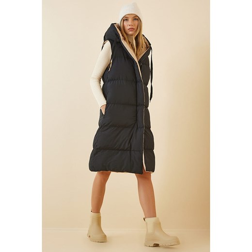 Happiness Istanbul Dwustronna kamizelka pikowana w kolorze czarno-beżowym Happiness Istanbul 38 okazja Limango Polska