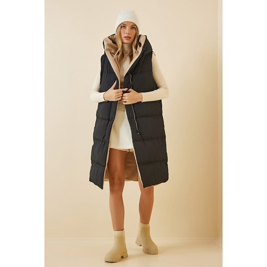 Happiness Istanbul Dwustronna kamizelka pikowana w kolorze czarno-beżowym Happiness Istanbul 40 wyprzedaż Limango Polska