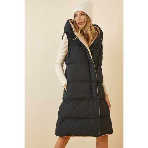 Happiness Istanbul Dwustronna kamizelka pikowana w kolorze czarno-beżowym Happiness Istanbul 40 okazja Limango Polska